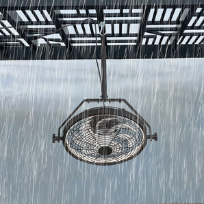 Sofucor New IP55 Waterproof 21" Outdoor Plug-In Caged Ceiling Fan with Light