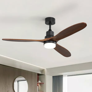 60'' Walnut Wood Ceiling Fan With Light