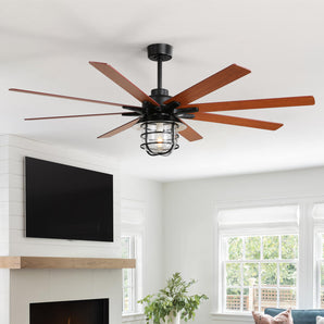 66″ Plywood Ceiling Fan With Light