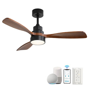 48″ Wood Ceiling Fan With Smart Control