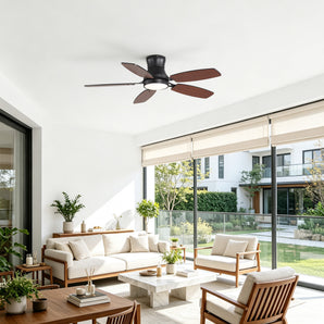 Sofucor 42" 2-Color Blade Low Profile Ceiling Fan with Light