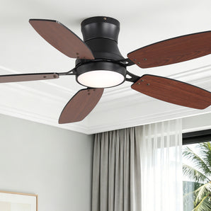 Sofucor 42" 2-Color Blade Low Profile Ceiling Fan with Light