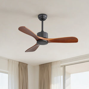 Sofucor 42″ White Solid Wood Ceiling Fan Without Light