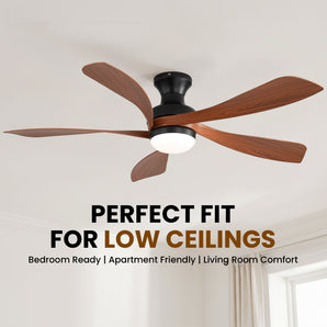 Sofucor New 52" Low Profile Remote Control Ceiling Fan with Light