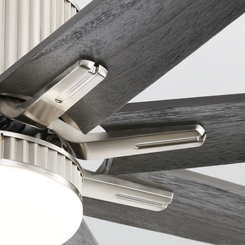 Brushed Nickel With Dark Grey Blades