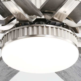 Brushed Nickel With Dark Grey Blades