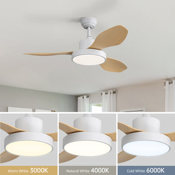 White with Wood Grain Blades