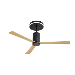 [Final Sale] Sofucor 52" Flush Mount LED Light 3-Blade ABS Wood Grain Ceiling Fan