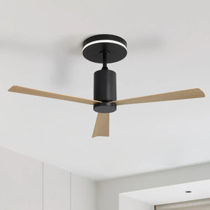 [Final Sale] Sofucor 52" Flush Mount LED Light 3-Blade ABS Wood Grain Ceiling Fan
